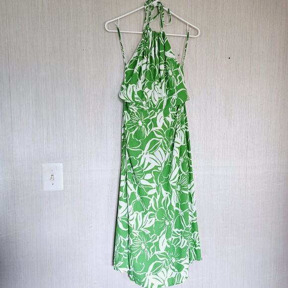 Faithfull The Brand Taormina Midi Dress In El Marsa Floral Green US 10- NWT - Picture 2 of 9